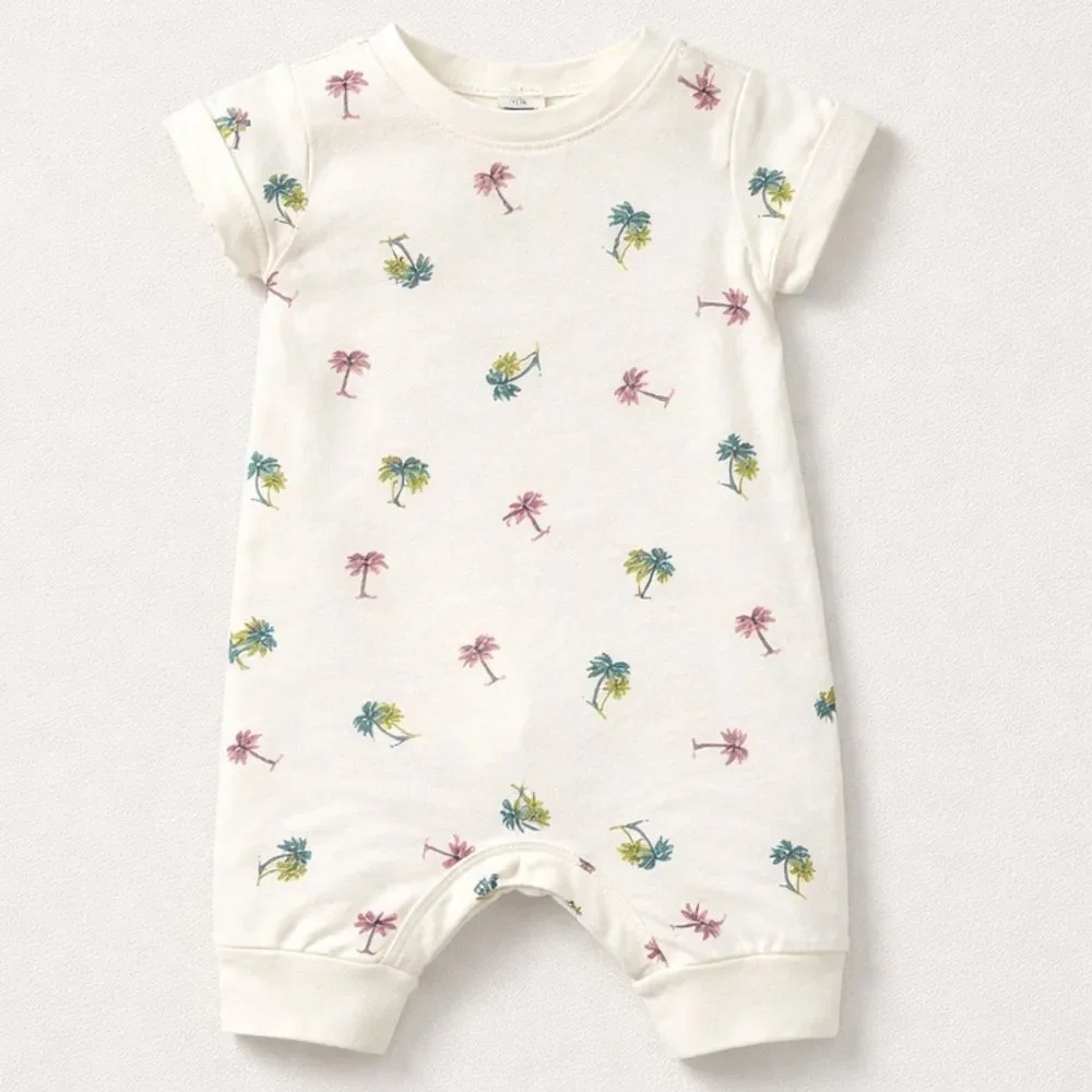 Grayson Mini cotton shortie romper with palm tree print New with tags